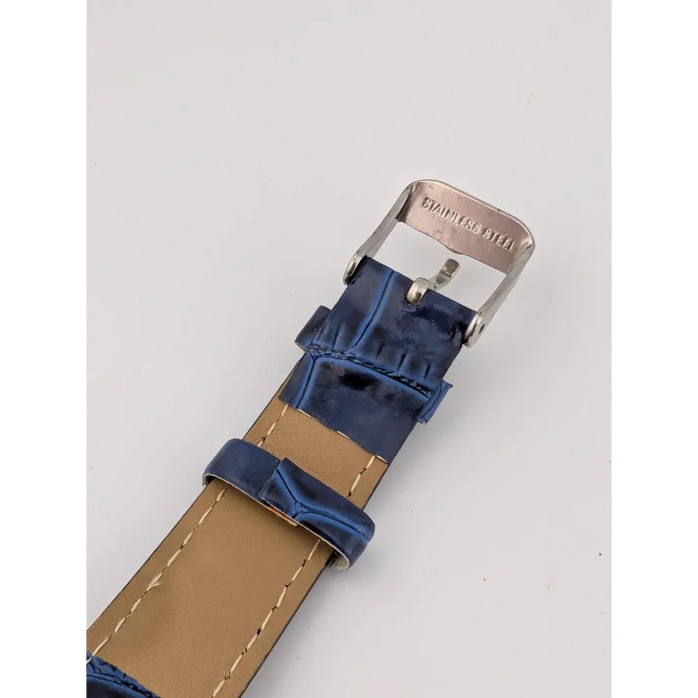 Women's‎ Quartz Watch 26mm Case Blue Gemmed Croc Band- New Battery